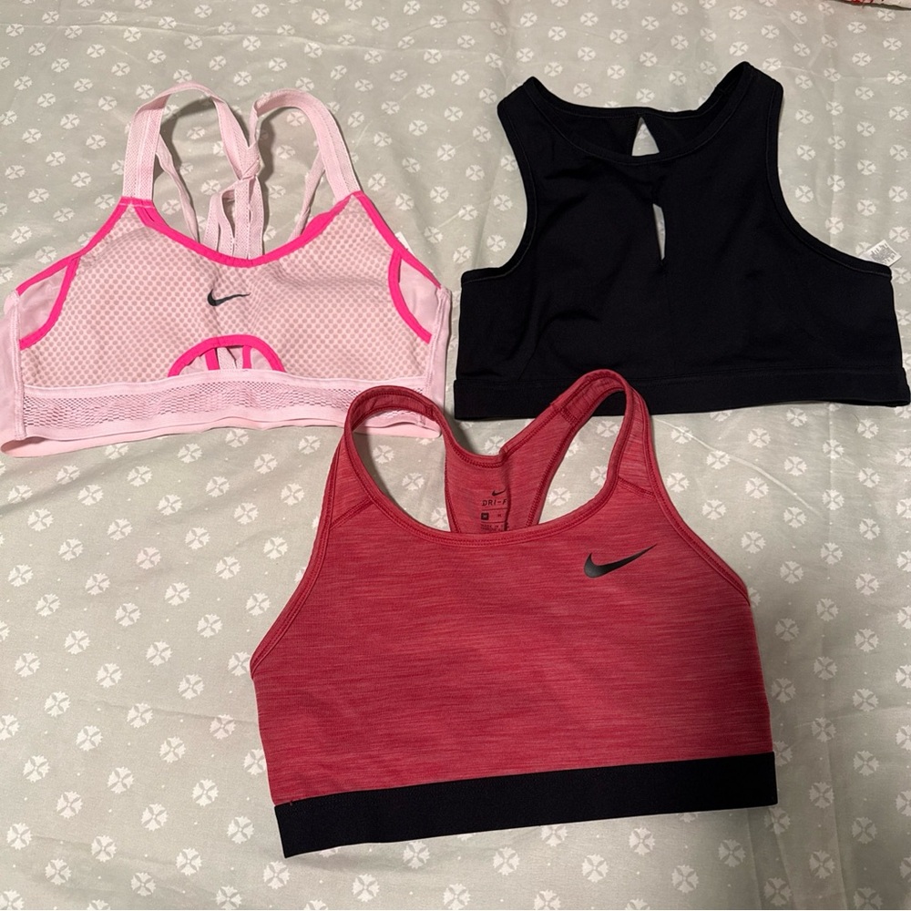 Nike Sports Bra Set - Pink, Black, Red